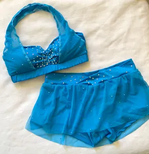Max Bling Corona mesh overlay halter skirt set Small