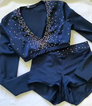 Custom Dark Navy AKD top/ Custom shorts midrise small