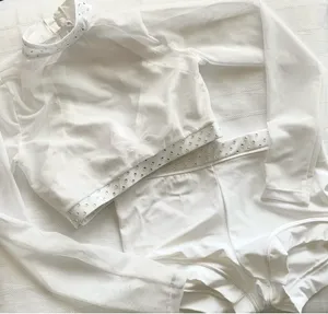 Custom White small top/med shorts