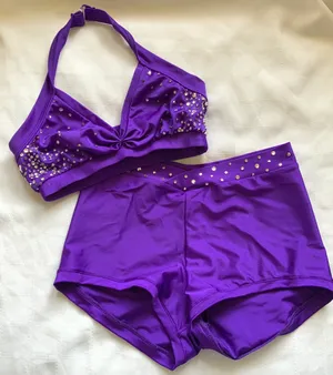 Custom Purple Dallaswear top small/custom midrise shorts Medium