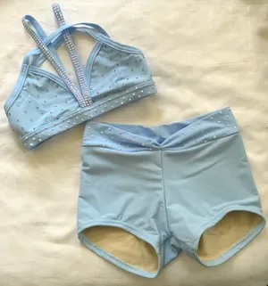 Custom light blue Small top/med shorts