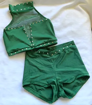 Custom Lineup top Forest green small/custom midrise shorts Small