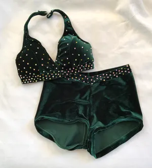 Custom jade green velvet small