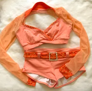 Custom Lineup mesh sleeve Peach color block Small