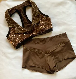 Custom Lineup Brown sequin XS