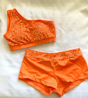 Custom Dallaswear orange 1 shoulder Small