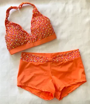 Max Bling orange multi color stone size Small