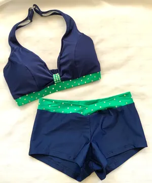 Custom Navy/Kelly Green Med top/ Small shorts
