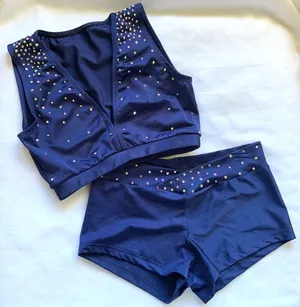 Custom Dallaswear navy top/custom shorts Small
