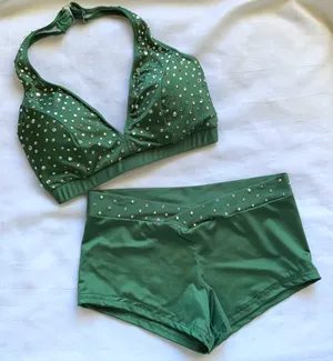 Custom Hunter Green med top/small shorts