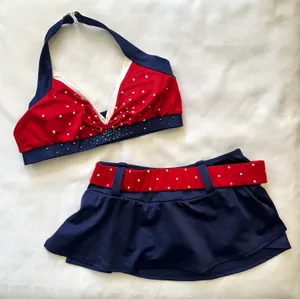 Custom Red/white/blue skirt set small top/skirt Medium