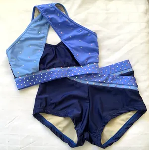 Custom DZ 3 shade blue small top/medium shorts