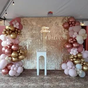 Shimmer Wall backdrop with decor