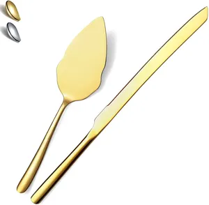 Gold Cake Knife & Server Set