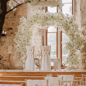 White Cherry Blossom Circular Arch