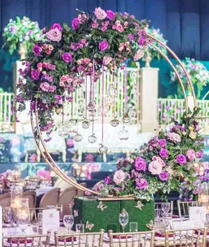 Gold Metal Round Centerpiece