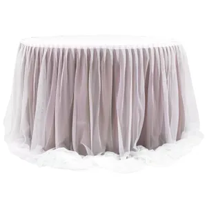 Chiffon Tulle Rose Gold Table Skirt