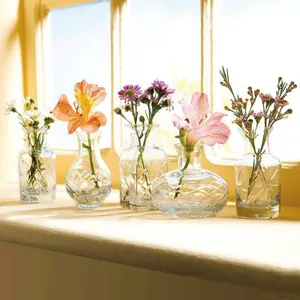 Clear Modern Glass Bud Vases