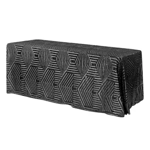 Geo Glitz Black Sequin Table Linen
