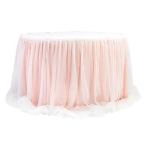 Chiffon Tulle Blush Table Skirt