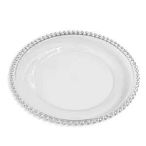 Clear with Silver Beads Charger Plate
