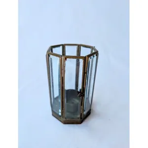 BC13 brass & glass lantern