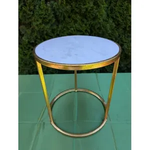 F21 tall white marble & gold table