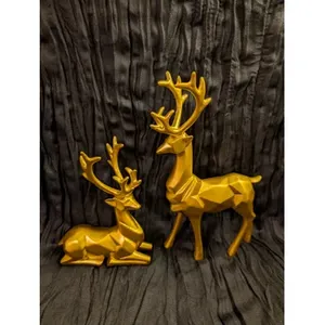 HC4 Gold geometric deer set of 2