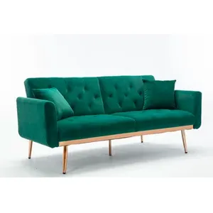 F4 emerald green velvet sofa
