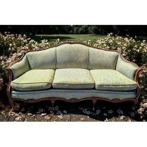 F2 lime green & teal sofa 