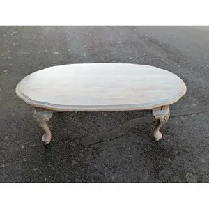 F37 Greywash oval coffee table