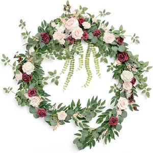 Ling's Moment 9 Ft Garland Dusty Rose and Burgundy