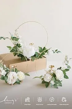 Ling's Moment 3 White Ring Centerpiece