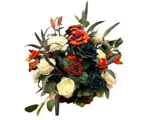 Ling's Moment Teal and Terracotta XLarge Freestanding Flower