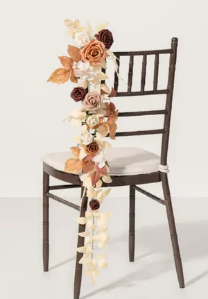 Ling's Moment Hanging Chair Back Decoration in Walnut Brown & Sand Beige 