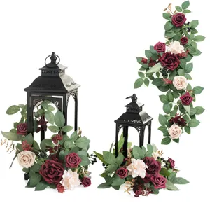 Ling's Moment Dusty Rose & Marsala Burgundy Garland 2 fT