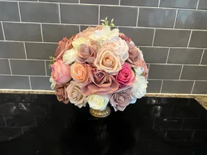 Ling's Moment Dusty Rose & Pink Flower Ball Centerpiece