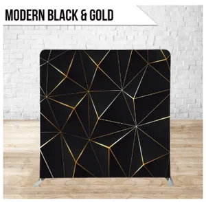 Modern Black & Gold Stretch Fabric (8x8')