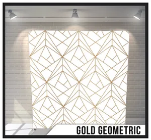 Gold Geometric Stretch Fabric - 8x8'