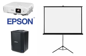Projector, Screen & Speaker Package