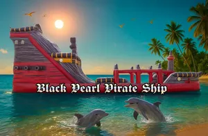 22ft Black Pearl Pirate Ship Water Slide. Free Setup! (New & Now Available)