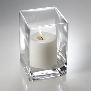 Square Glass Candle Holder