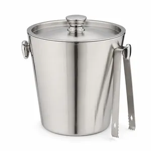 Stainless Steel Ice Bucket with Tongs