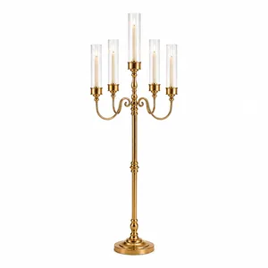 Luxury Gold 5-Arm Candelabra Centerpiece 