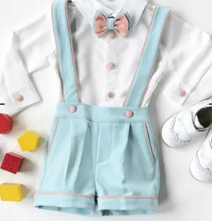 Mint and Blush short suspender