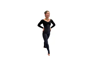 Half velvet catsuit - Black