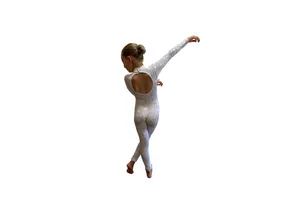 Velvet long sleeved catsuit - White - with Keyhole back