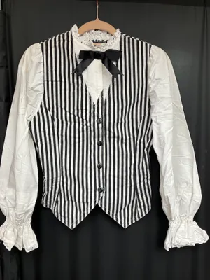 Black & White striped blouse OR waistcoat
