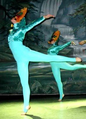 Turquoise half velvet hooded catsuit (Yellow headress not included)