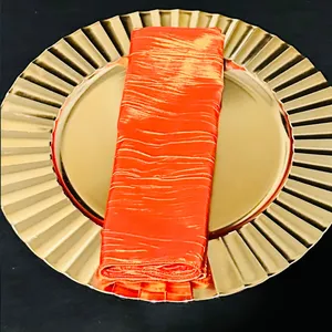 Fire Orange Crinkle Taffeta Napkins